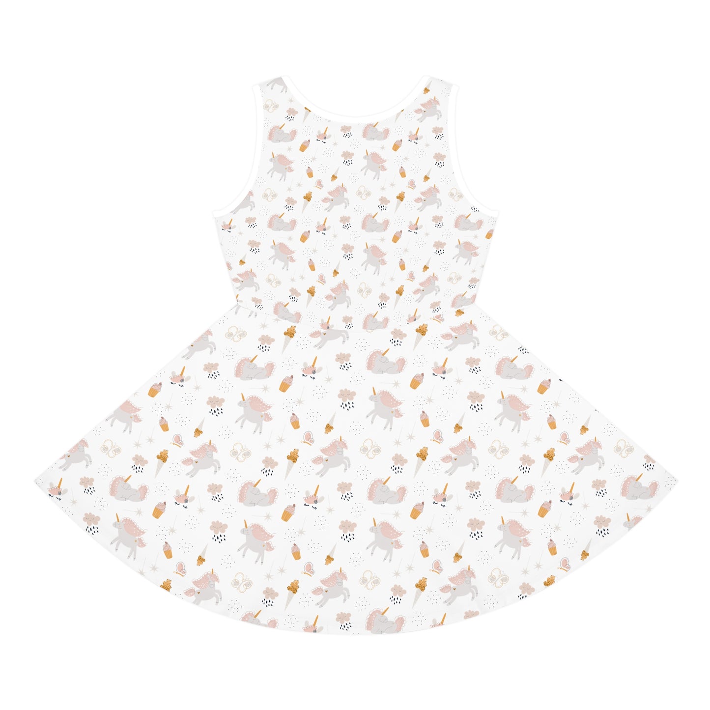 Golden Moon Star Girls Sundress Soft Comfy Summer Dress