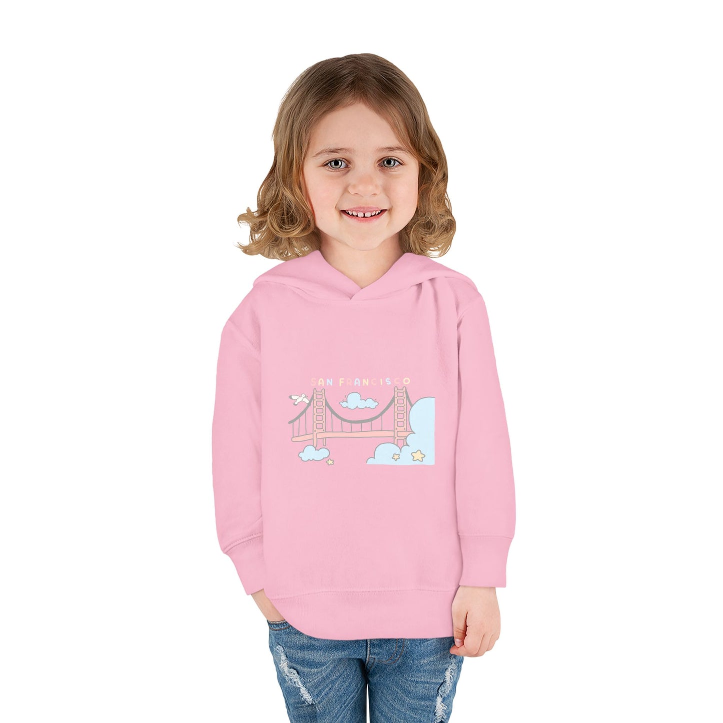 Toddler Hoodie — Cute Pastel Golden Gate Bridge Pullover