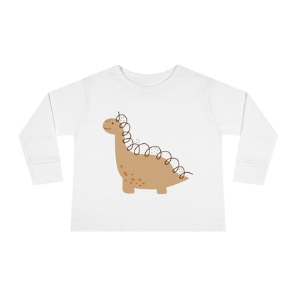 Toddler Long Sleeve Tee - Gentle Dino Buddy Minimalist Kids Shirt