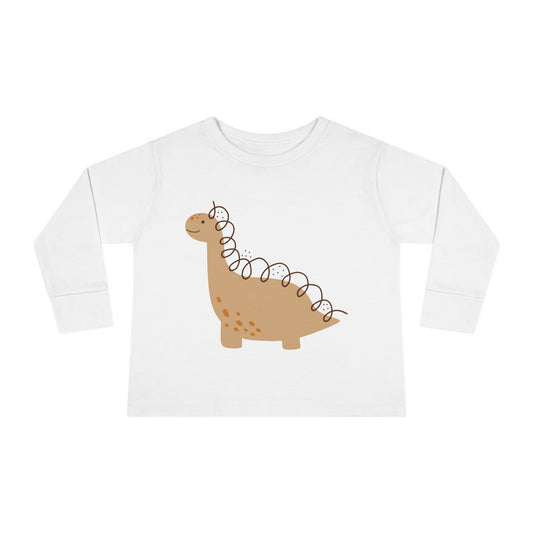 Toddler Long Sleeve Tee - Gentle Dino Buddy Minimalist Kids Shirt