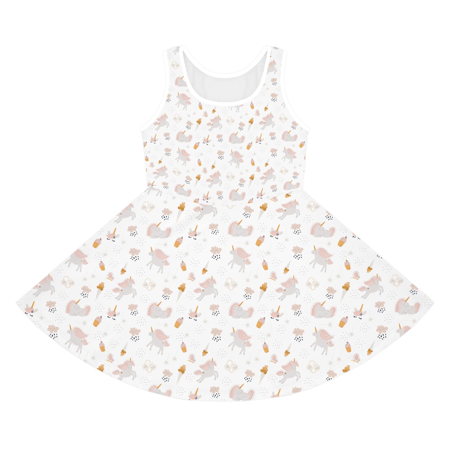 Girls' Unicorn Treats and Twirls Sundress - Lightweight AOP Dress