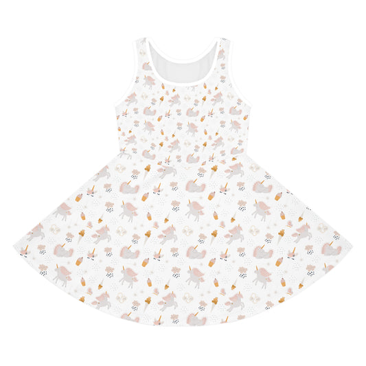 Girls' Unicorn Treats and Twirls Sundress - Lightweight AOP Dress