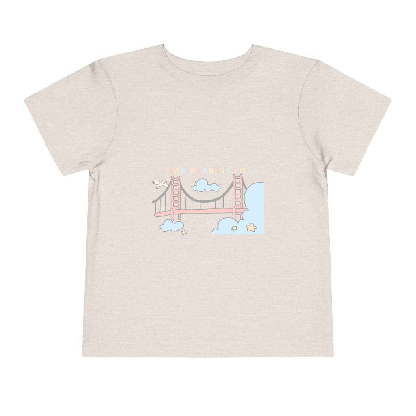 Golden Gate Bridge Toddler Tee — Cute Pastel San Francisco Bridge Graphic
