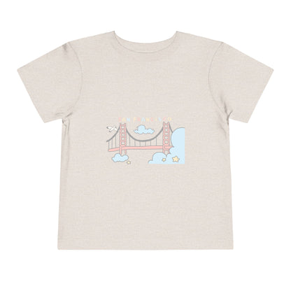 Golden Gate Bridge Toddler Tee — Cute Pastel San Francisco Bridge Graphic