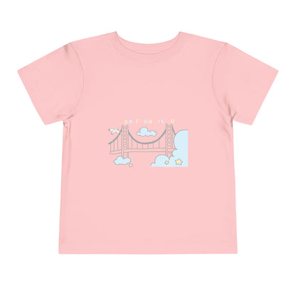 Golden Gate Bridge Toddler Tee — Cute Pastel San Francisco Bridge Graphic
