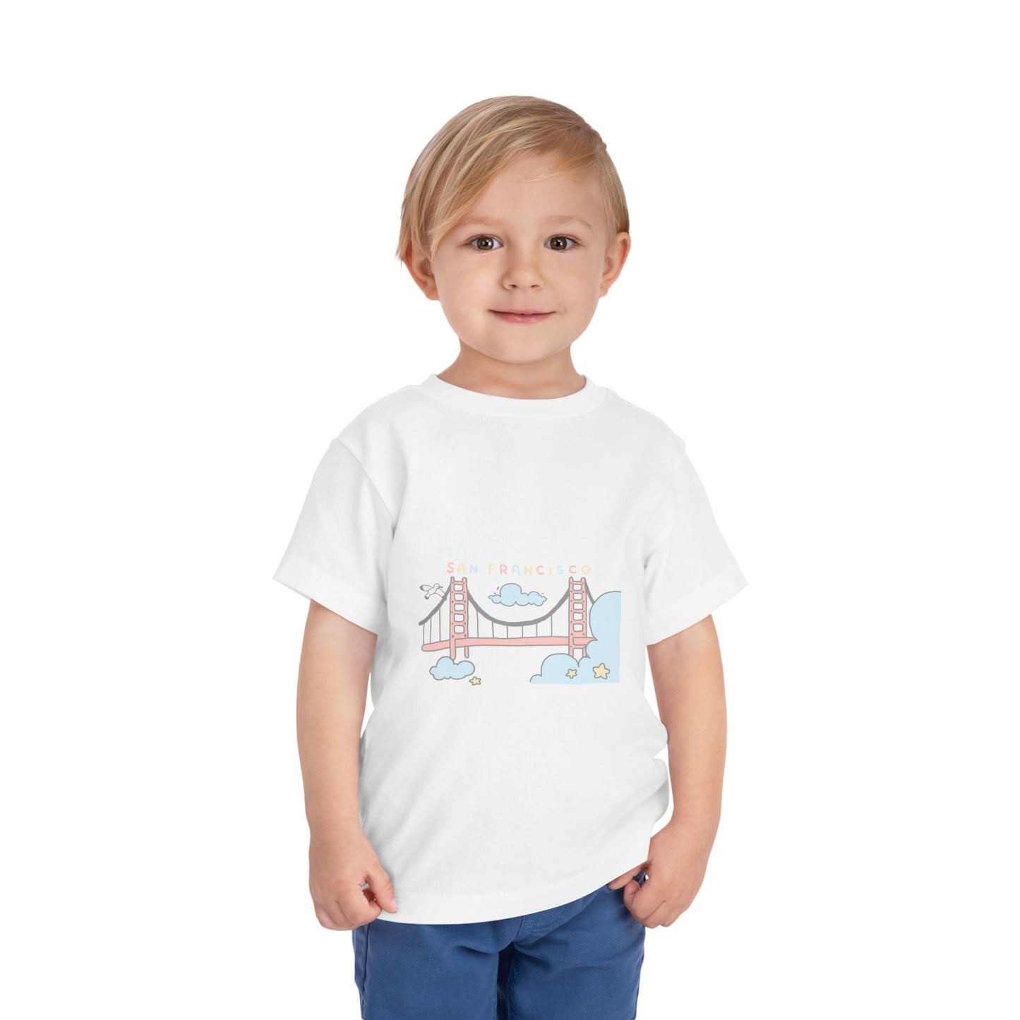 Golden Gate Bridge Toddler Tee — Cute Pastel San Francisco Bridge Graphic