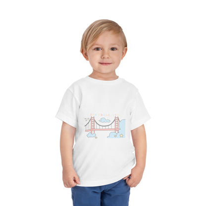 Golden Gate Bridge Toddler Tee — Cute Pastel San Francisco Bridge Graphic