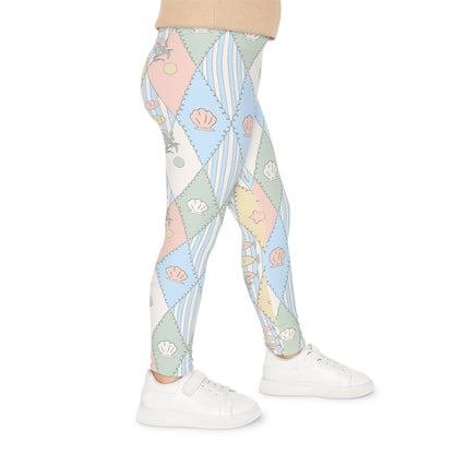 Kids Leggings - Australian Pastel Seashell & Starfish All-Over Print