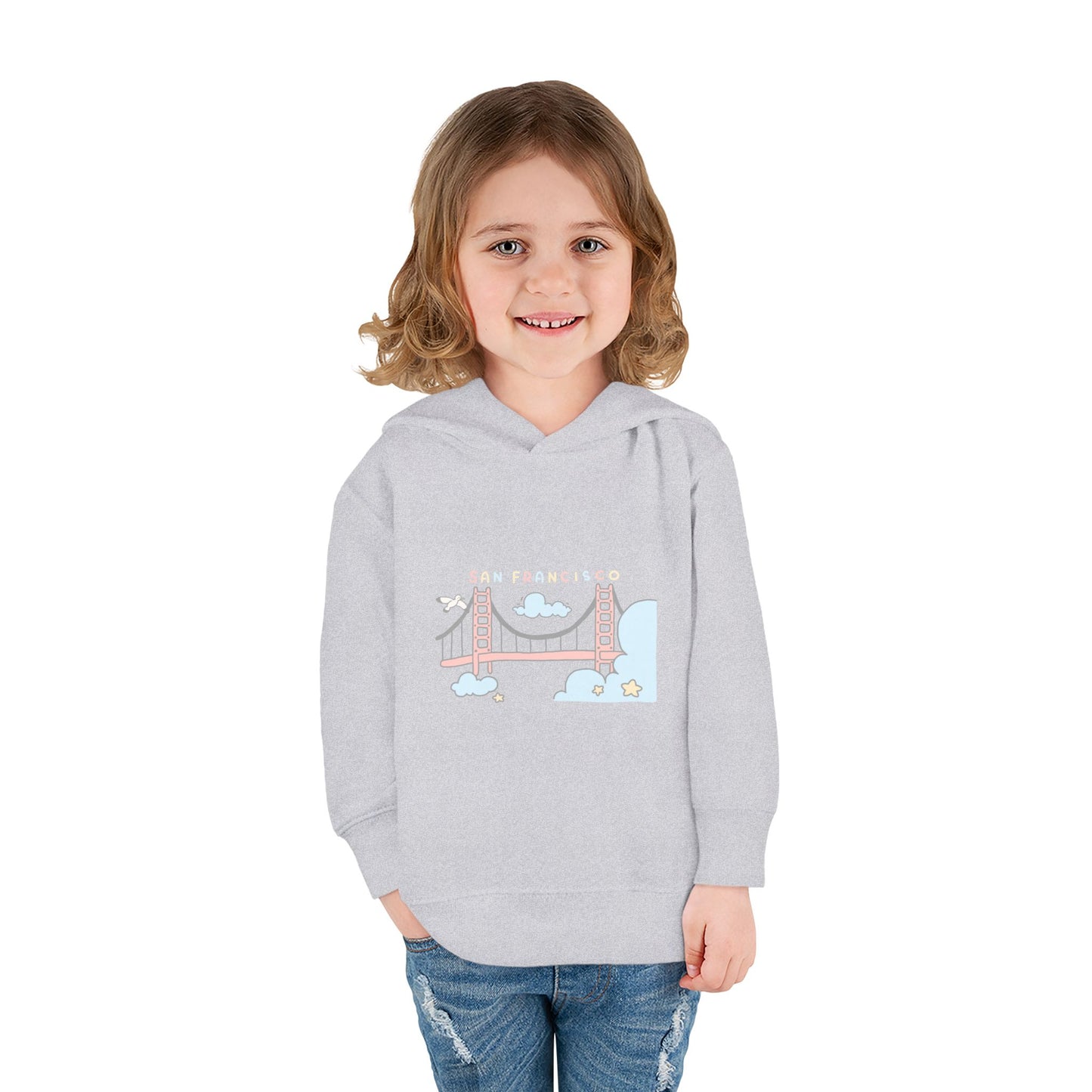 Toddler Hoodie — Cute Pastel Golden Gate Bridge Pullover