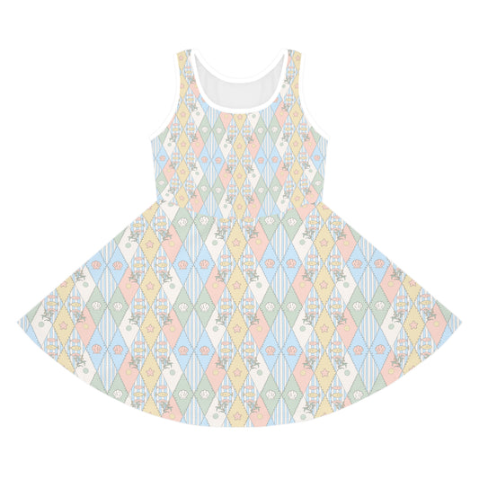 Adult Australian Floral Diamond Print Sundress