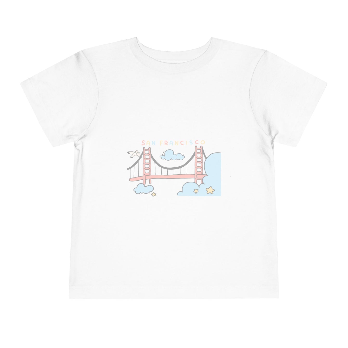 Golden Gate Bridge Toddler Tee — Cute Pastel San Francisco Bridge Graphic