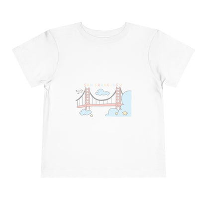 Golden Gate Bridge Toddler Tee — Cute Pastel San Francisco Bridge Graphic