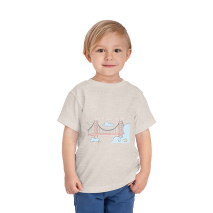 Golden Gate Bridge Toddler Tee — Cute Pastel San Francisco Bridge Graphic