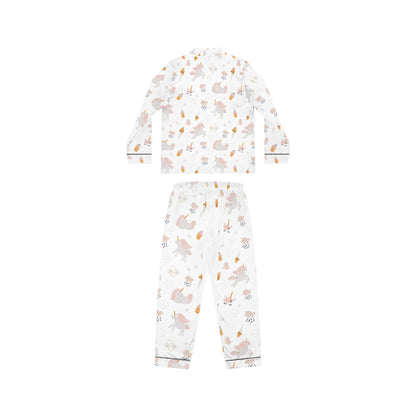 Satin Women’s Pajama Set – Unicorn & Cupcake Design Sleepwear