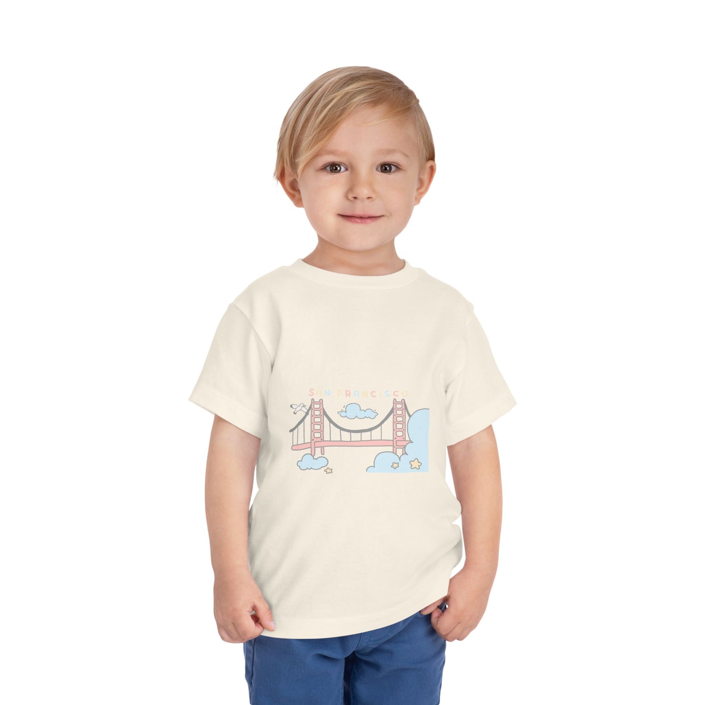 Golden Gate Bridge Toddler Tee — Cute Pastel San Francisco Bridge Graphic