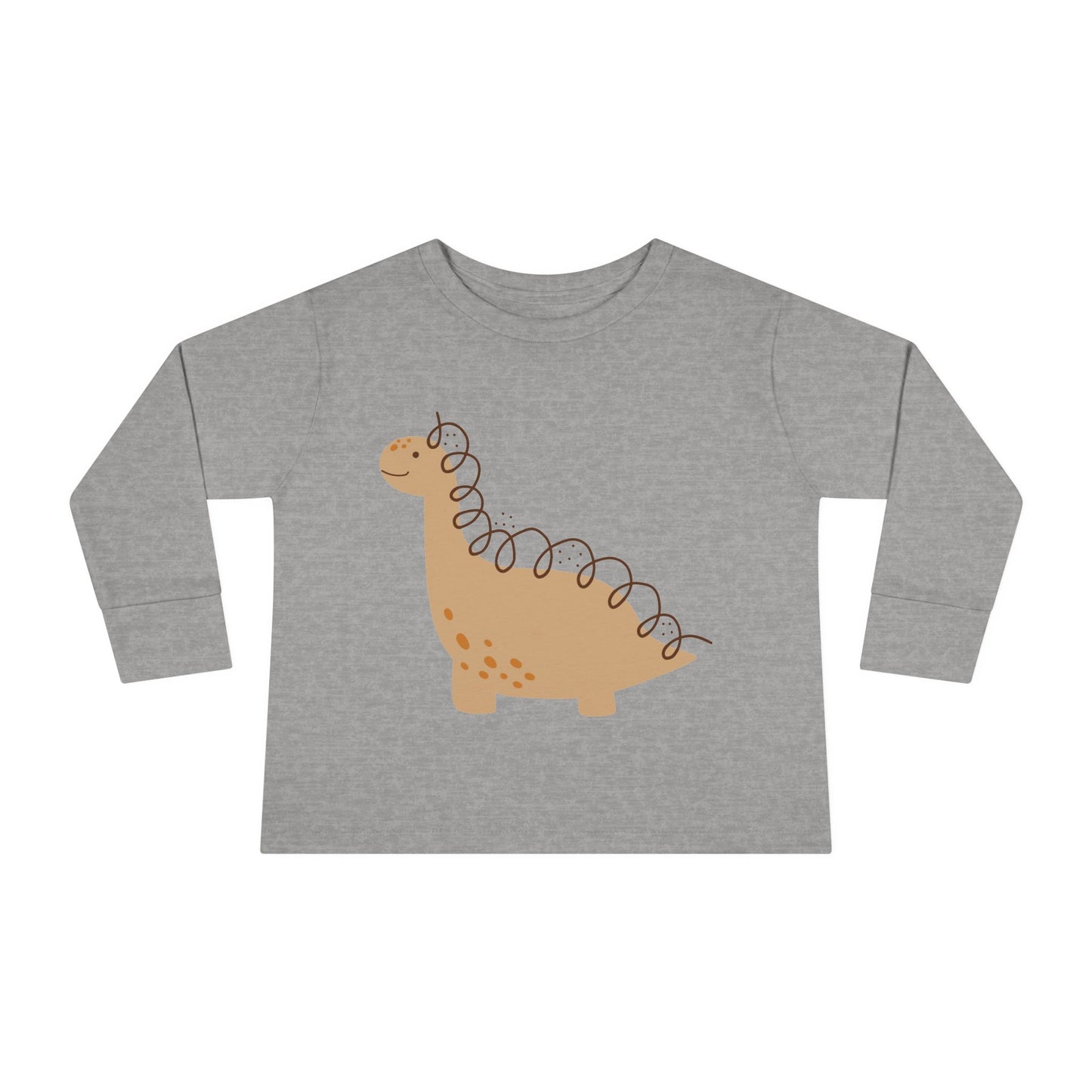 Toddler Long Sleeve Tee - Gentle Dino Buddy Minimalist Kids Shirt