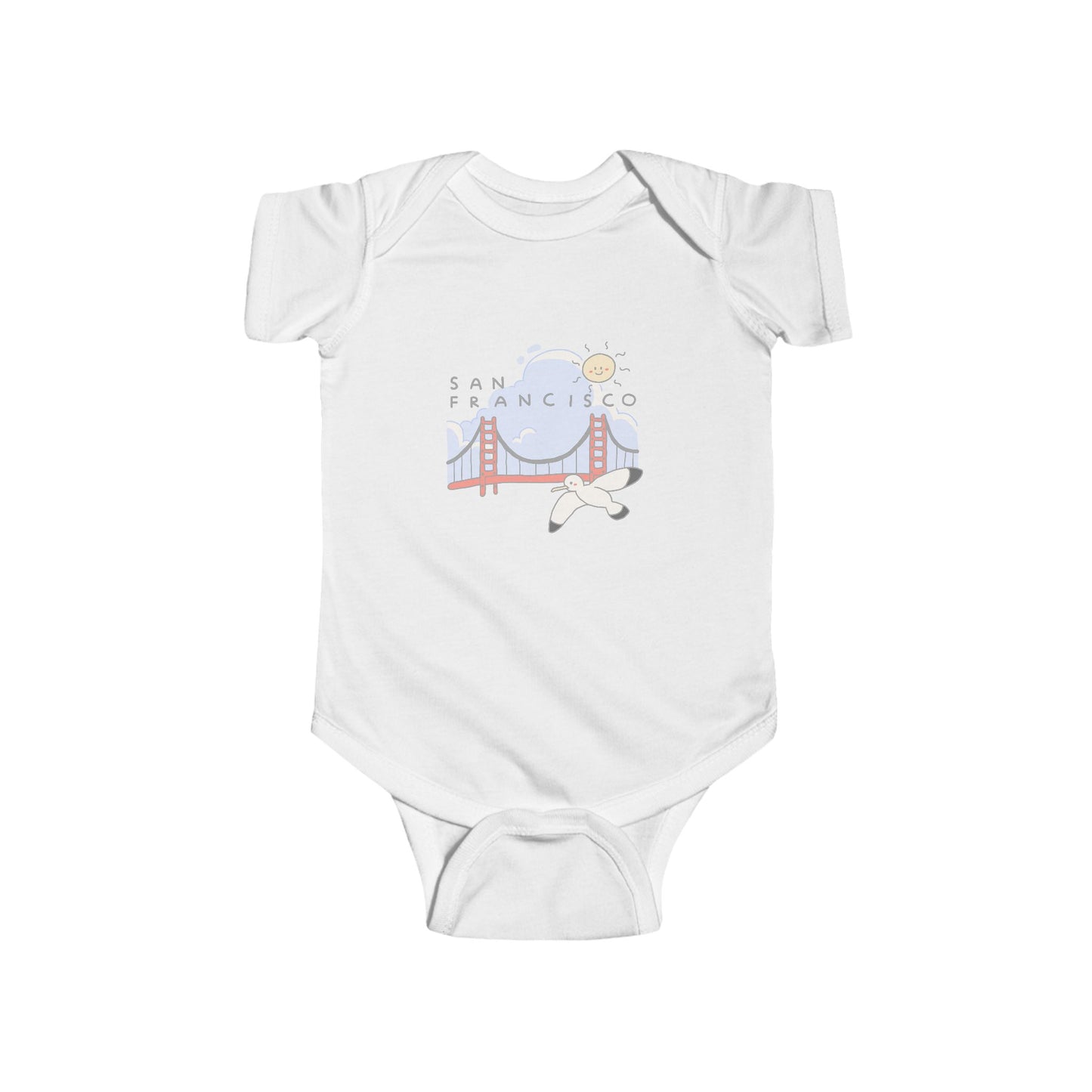 San Francisco Baby Bodysuit — Golden Gate Bridge & Seagull Infant Onesie
