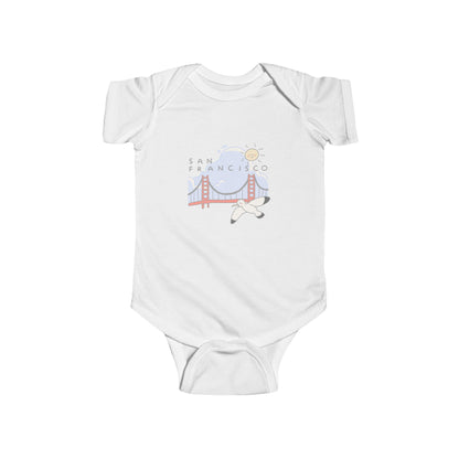 San Francisco Baby Bodysuit — Golden Gate Bridge & Seagull Infant Onesie
