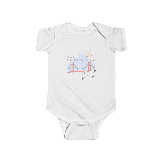 San Francisco Baby Bodysuit — Golden Gate Bridge & Seagull Infant Onesie