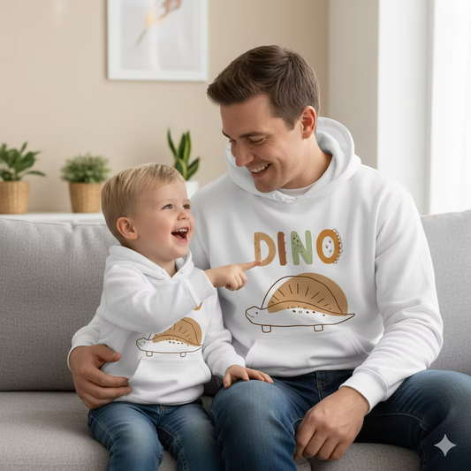 Dad & Son Matching Hoodie - Cute DINO design