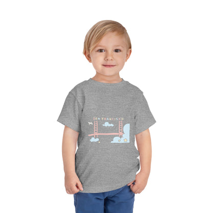 Golden Gate Bridge Toddler Tee — Cute Pastel San Francisco Bridge Graphic
