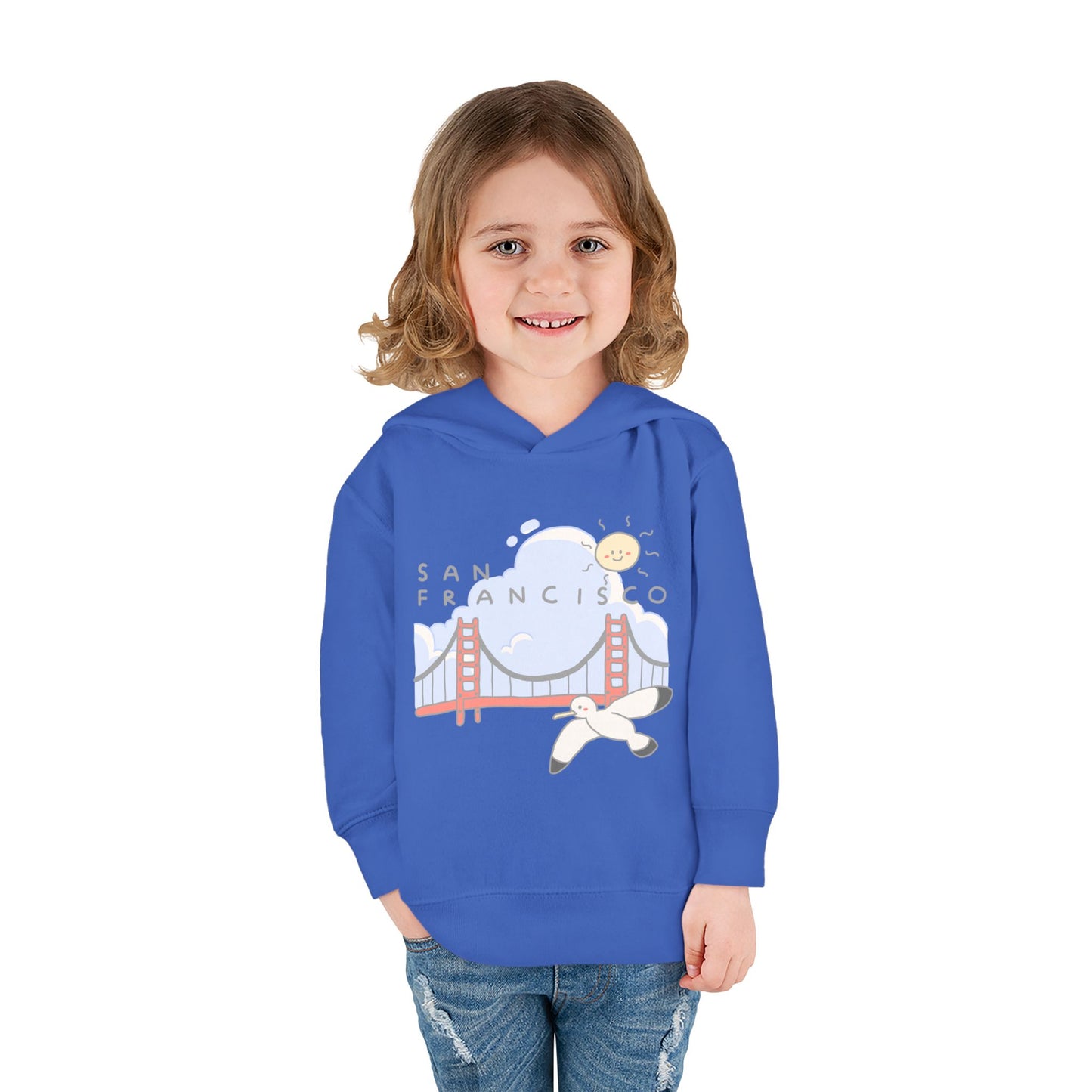 San Francisco Toddler Hoodie — Golden Gate Bridge & Seagull Pullover