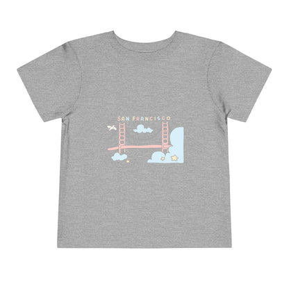 Golden Gate Bridge Toddler Tee — Cute Pastel San Francisco Bridge Graphic