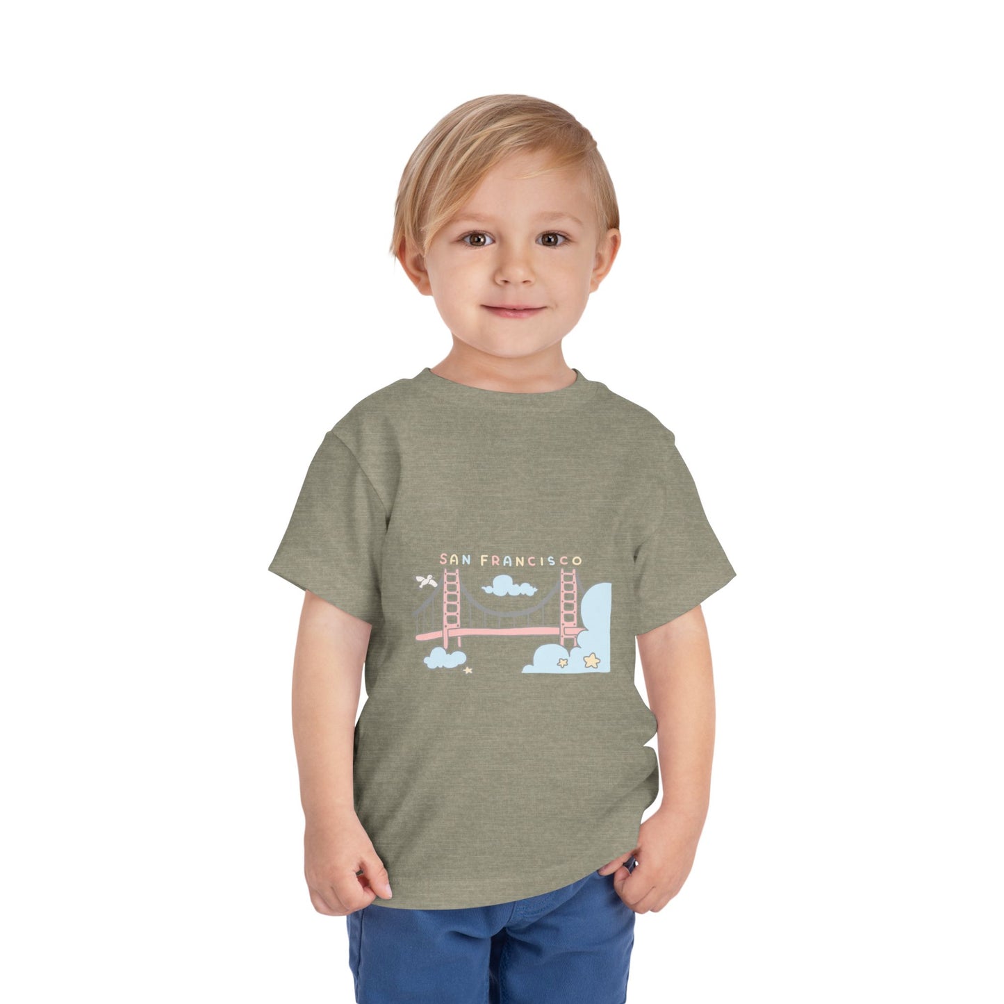 Golden Gate Bridge Toddler Tee — Cute Pastel San Francisco Bridge Graphic