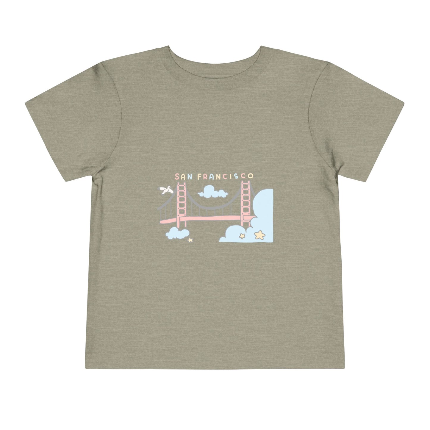 Golden Gate Bridge Toddler Tee — Cute Pastel San Francisco Bridge Graphic