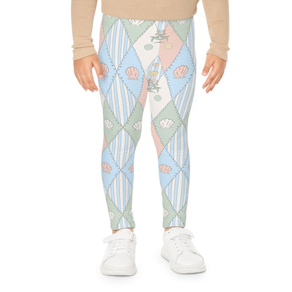 Kids Leggings - Australian Pastel Seashell & Starfish All-Over Print