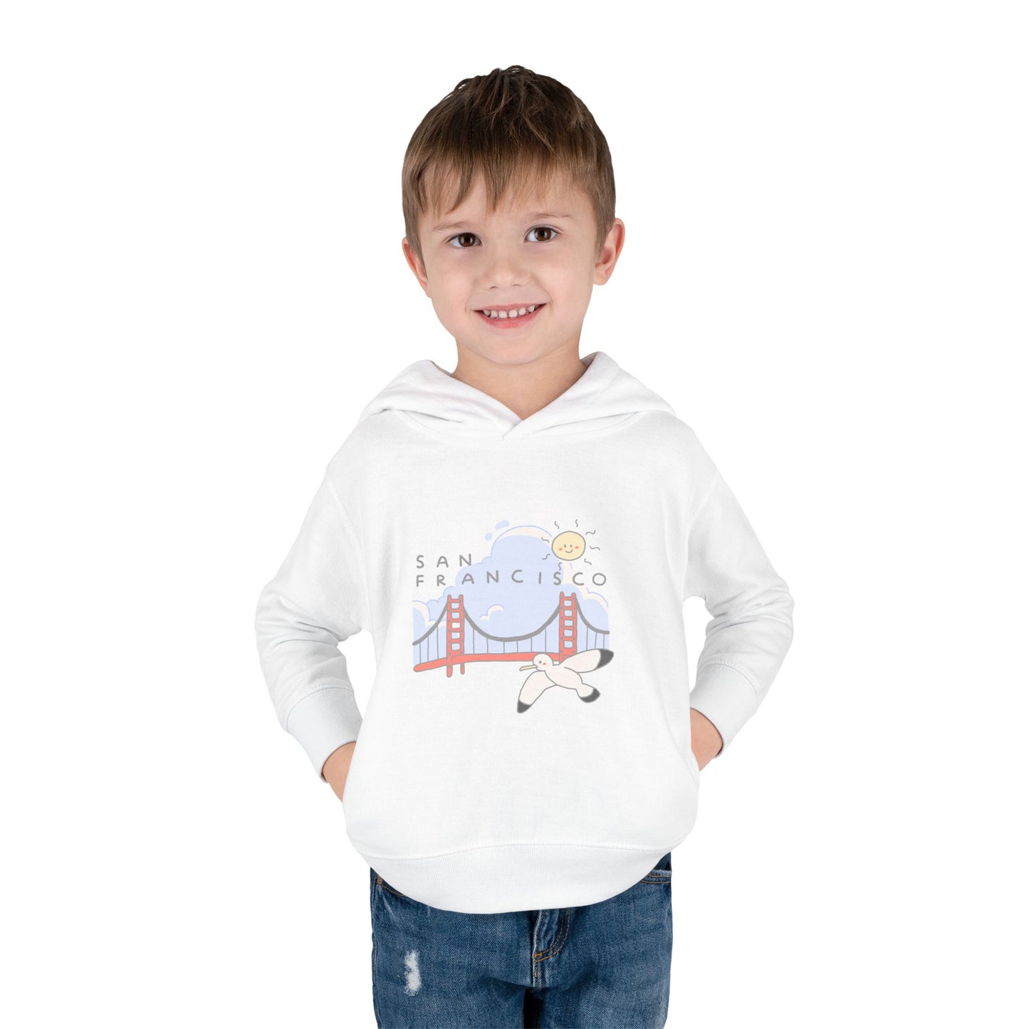 San Francisco Toddler Hoodie — Golden Gate Bridge & Seagull Pullover