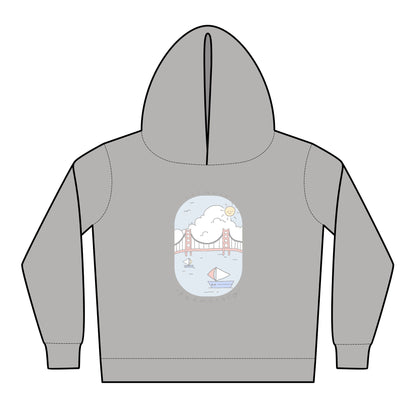 Toddler Hoodie — Cute Golden Gate Sailboat Graphic Pullover
