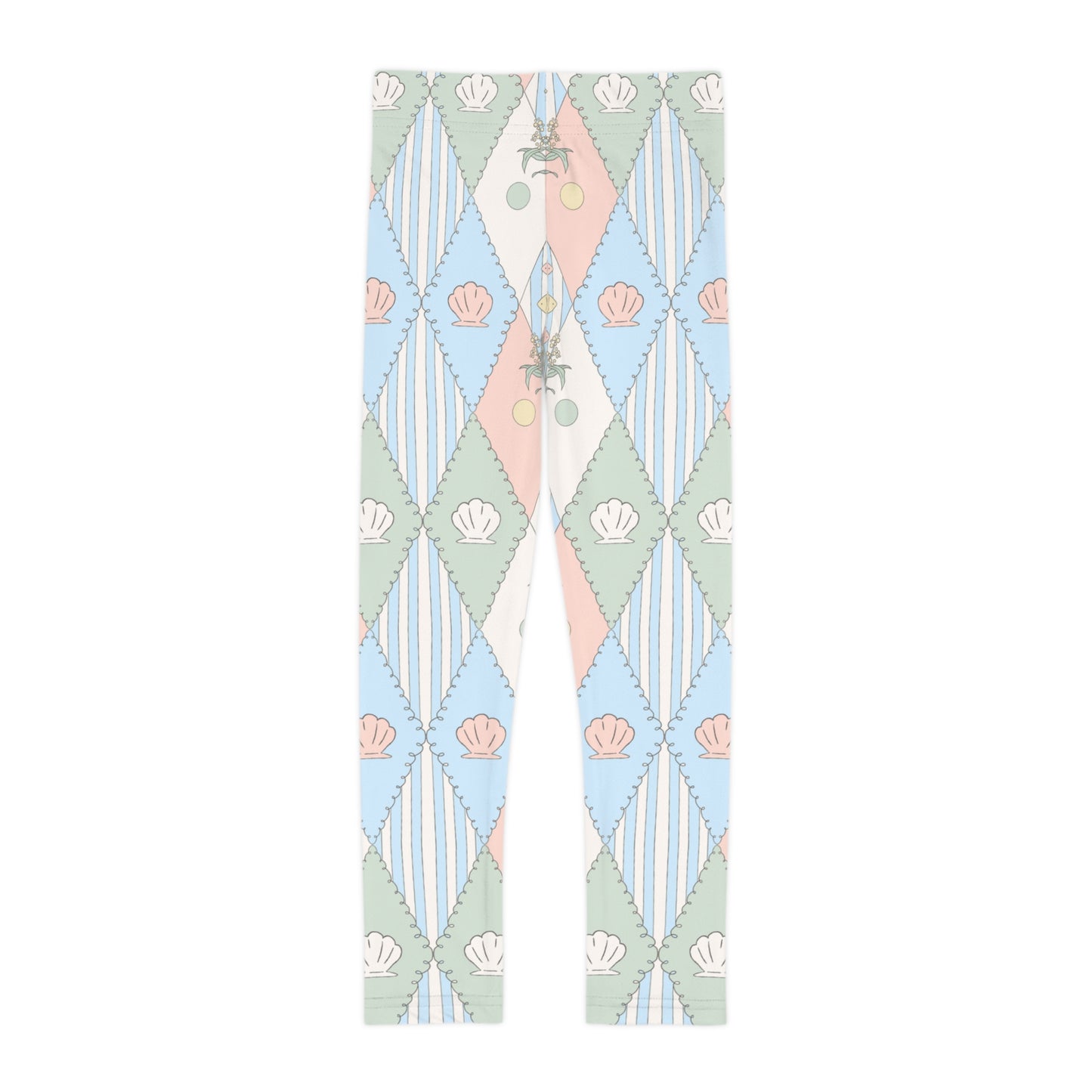 Kids Leggings - Australian Pastel Seashell & Starfish All-Over Print