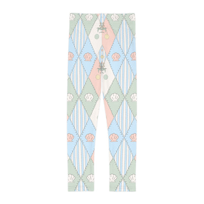 Kids Leggings - Australian Pastel Seashell & Starfish All-Over Print
