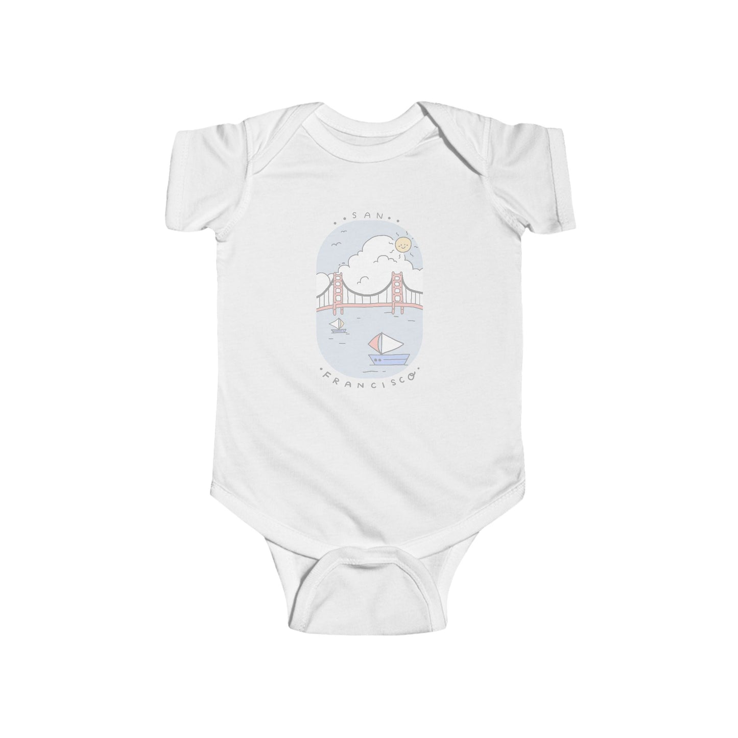 San Francisco Baby Bodysuit — Golden Gate Cute Skyline Infant Onesie