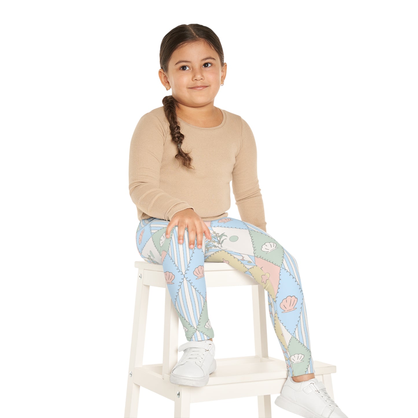 Kids Leggings - Australian Pastel Seashell & Starfish All-Over Print