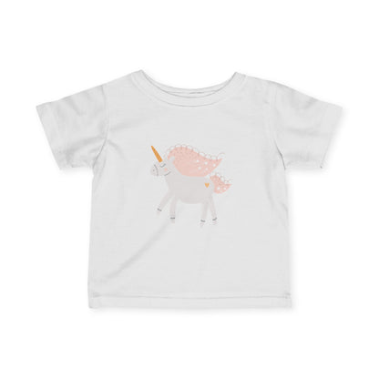 Infant Tee — Pastel Pink Unicorn Graphic Baby T-Shirt