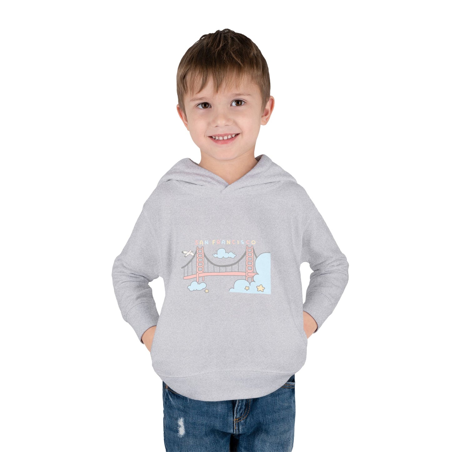 Toddler Hoodie — Cute Pastel Golden Gate Bridge Pullover