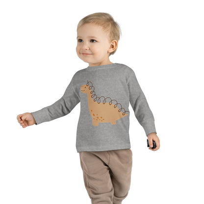 Toddler Long Sleeve Tee - Gentle Dino Buddy Minimalist Kids Shirt