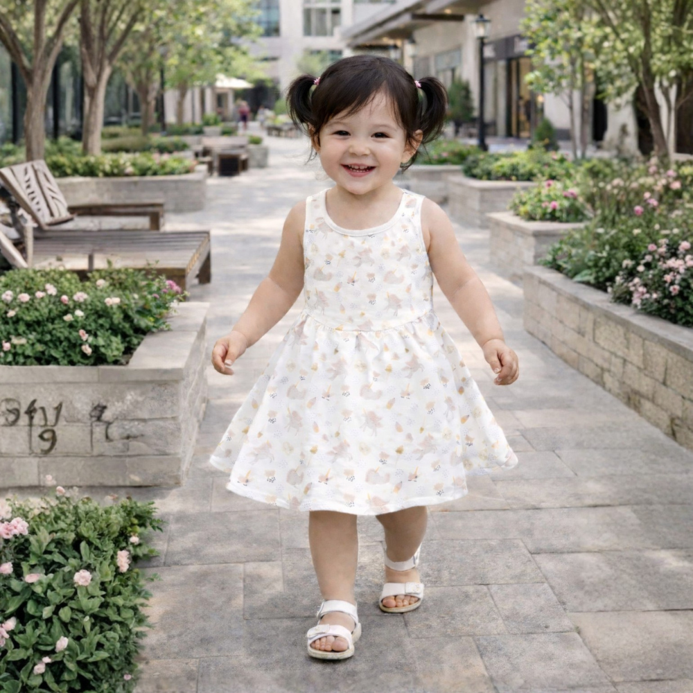 Golden Moon Star Girls Sundress Soft Comfy Summer Dress