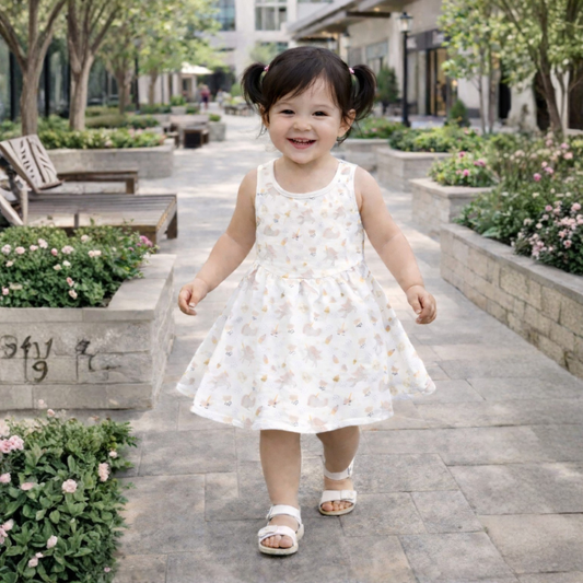 Golden Moon Star Girls Sundress Soft Comfy Summer Dress