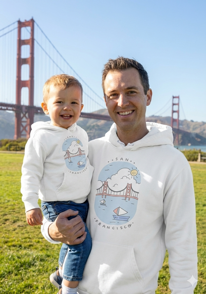 Dad & Son Matching Hoodie - San Francisco Golden Gate Bridge Collection